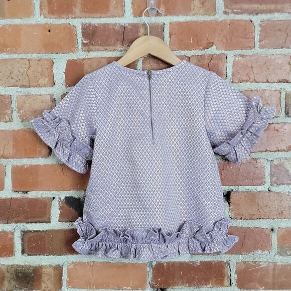 Peek short sleeve purple top M/6-7 - Picture 2 of 4